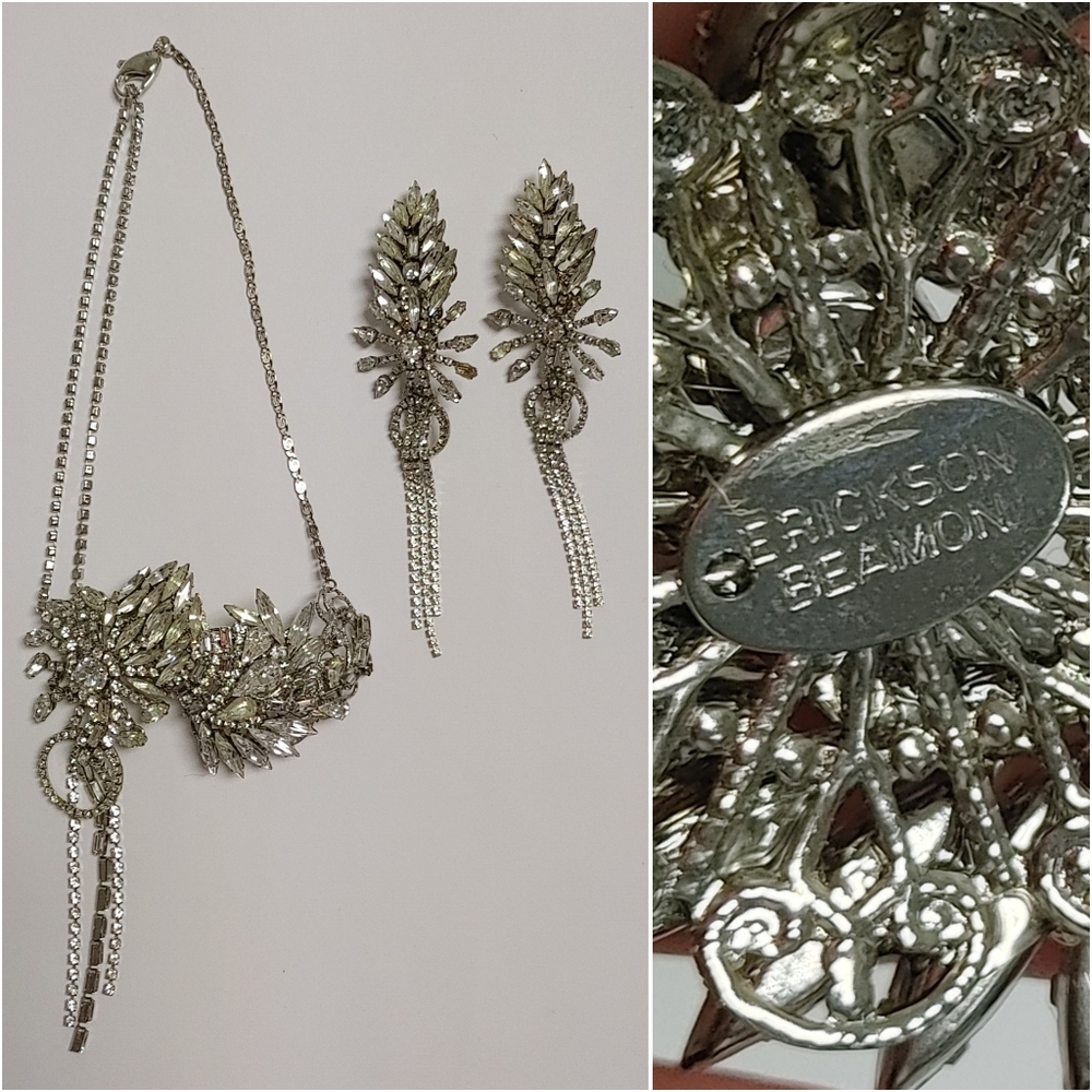 Erickson Beamon Crystal Earrings & Necklace Set